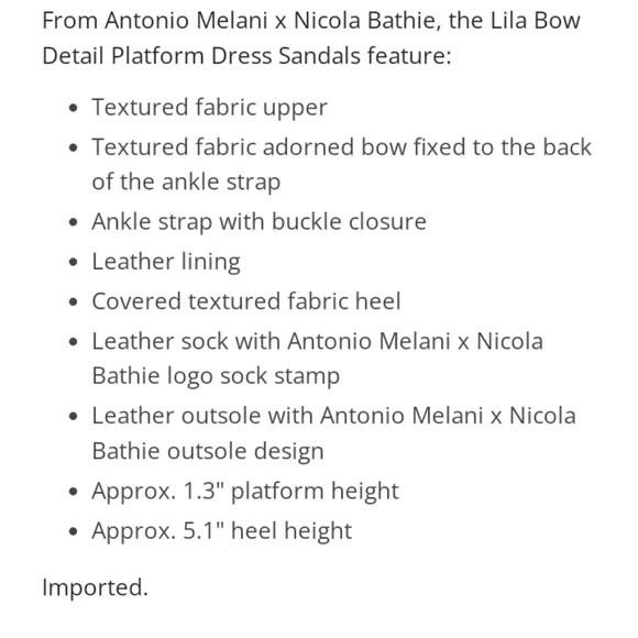 Antonio Melani Nicola bathie x Antonio Melani Lila Bow heels Silver 8M New - Picture 12 of 16